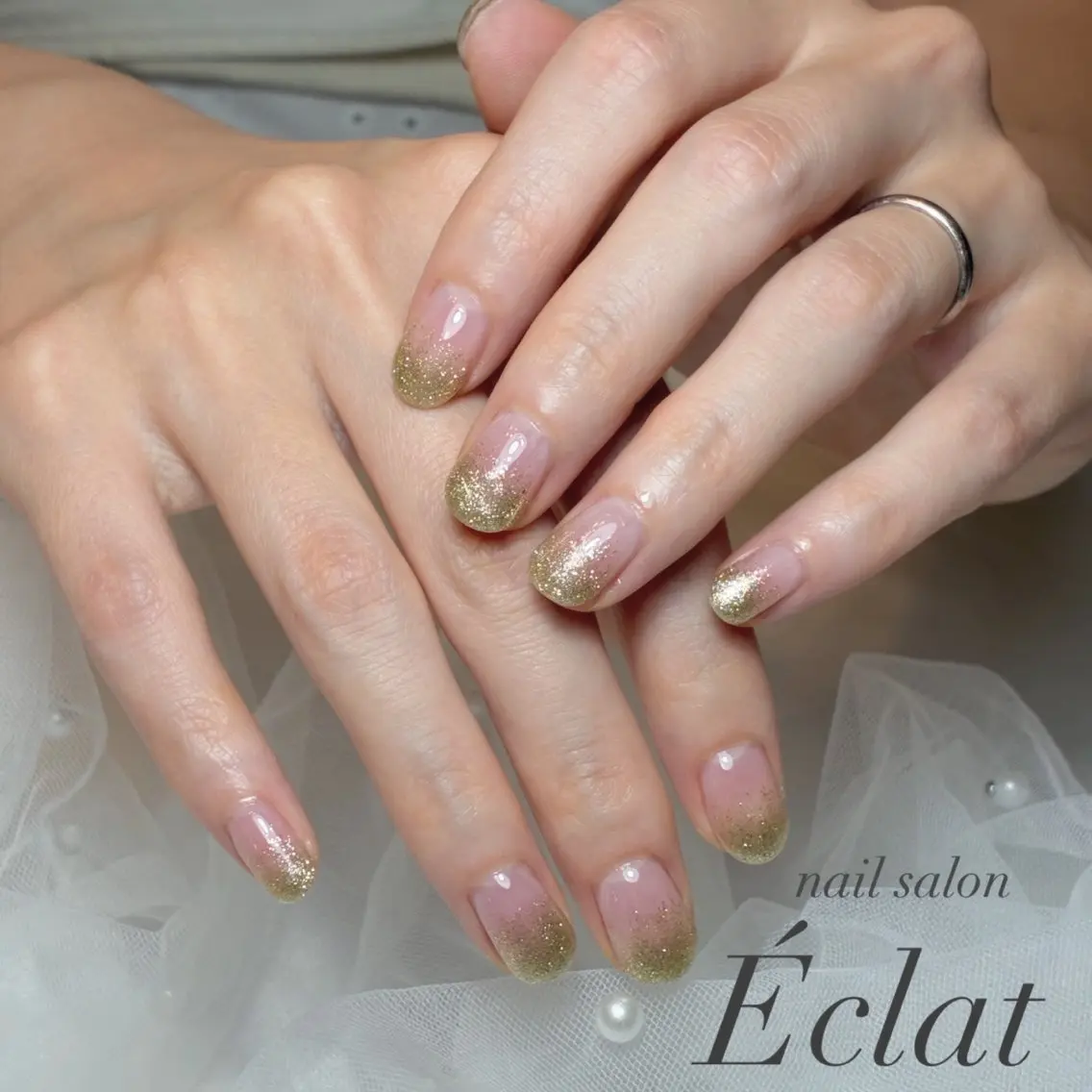 ネイル ラメ(グリッター) ラメグラデーション ハンドネイル nail salon Éclatのネイルデザイン