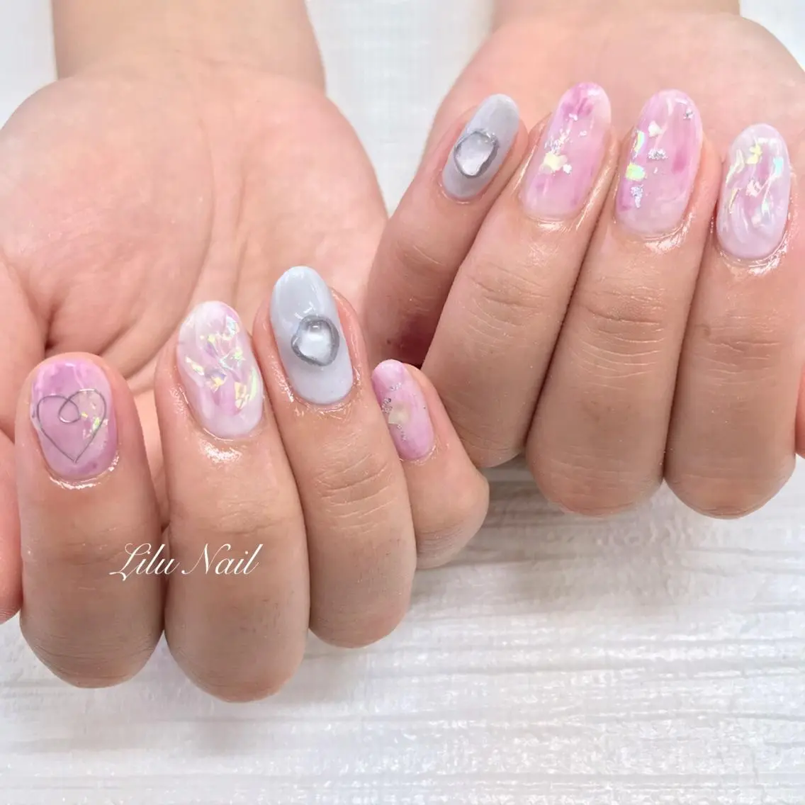 ネイル オーロラネイル ニュアンスネイル モチの良さ◉ フィルインネイル♡のネイルデザイン