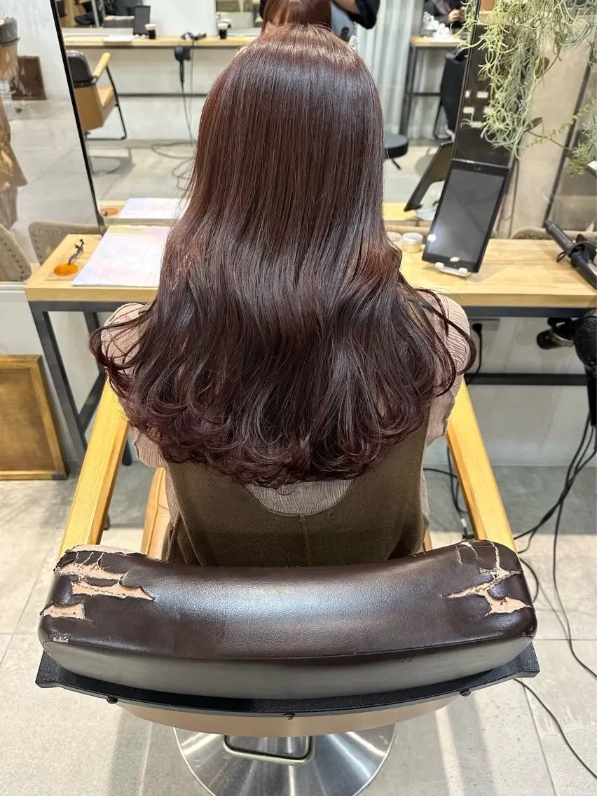 セミロング カラー ブリーチ ブリーチなしカラー 縮毛/透明感カラー Mariamu🫧のヘアスタイル