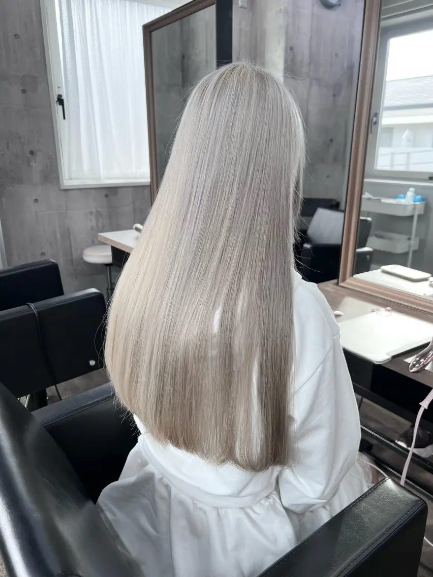 ロング カット ヘアカラー トリートメント サニーサイド大名 ダブルカラー髪質改善のヘアスタイル