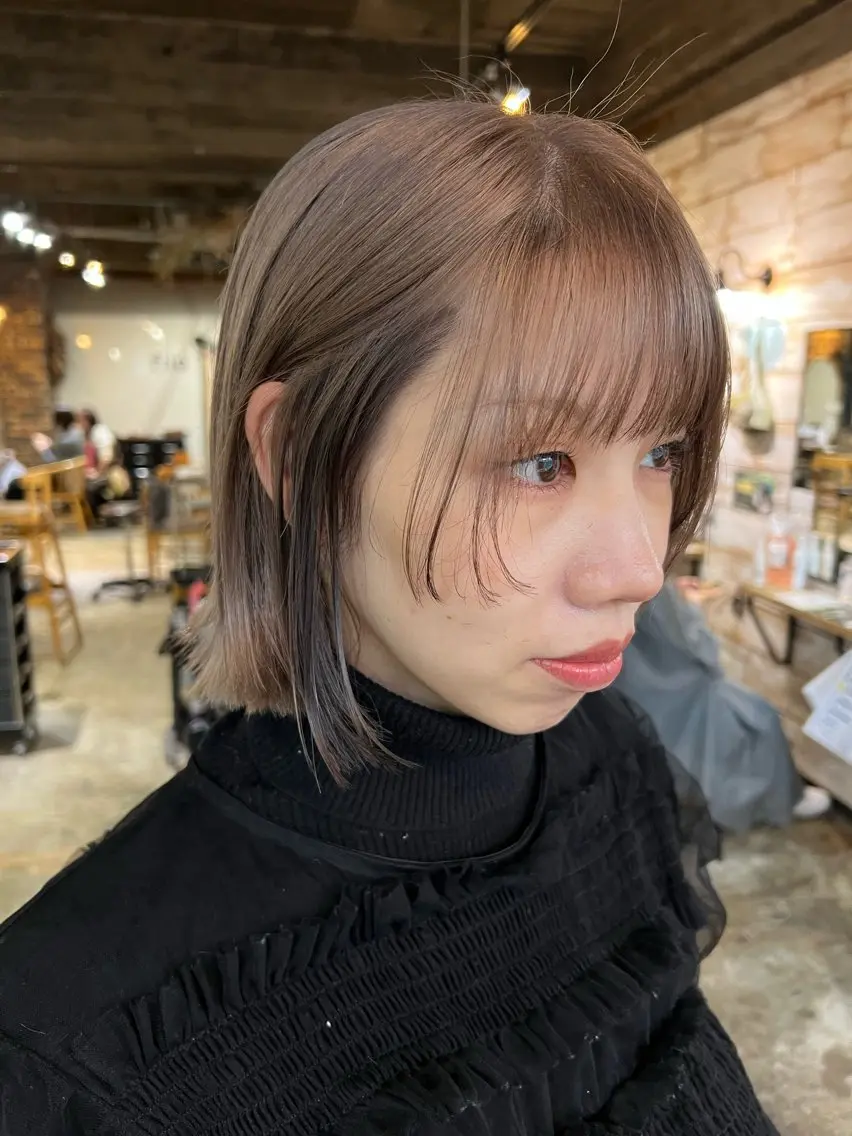 ミディアム カラー カット ヘアカラー トリートメント ツキノキ　ミナ 8月から西梅田店のヘアスタイル