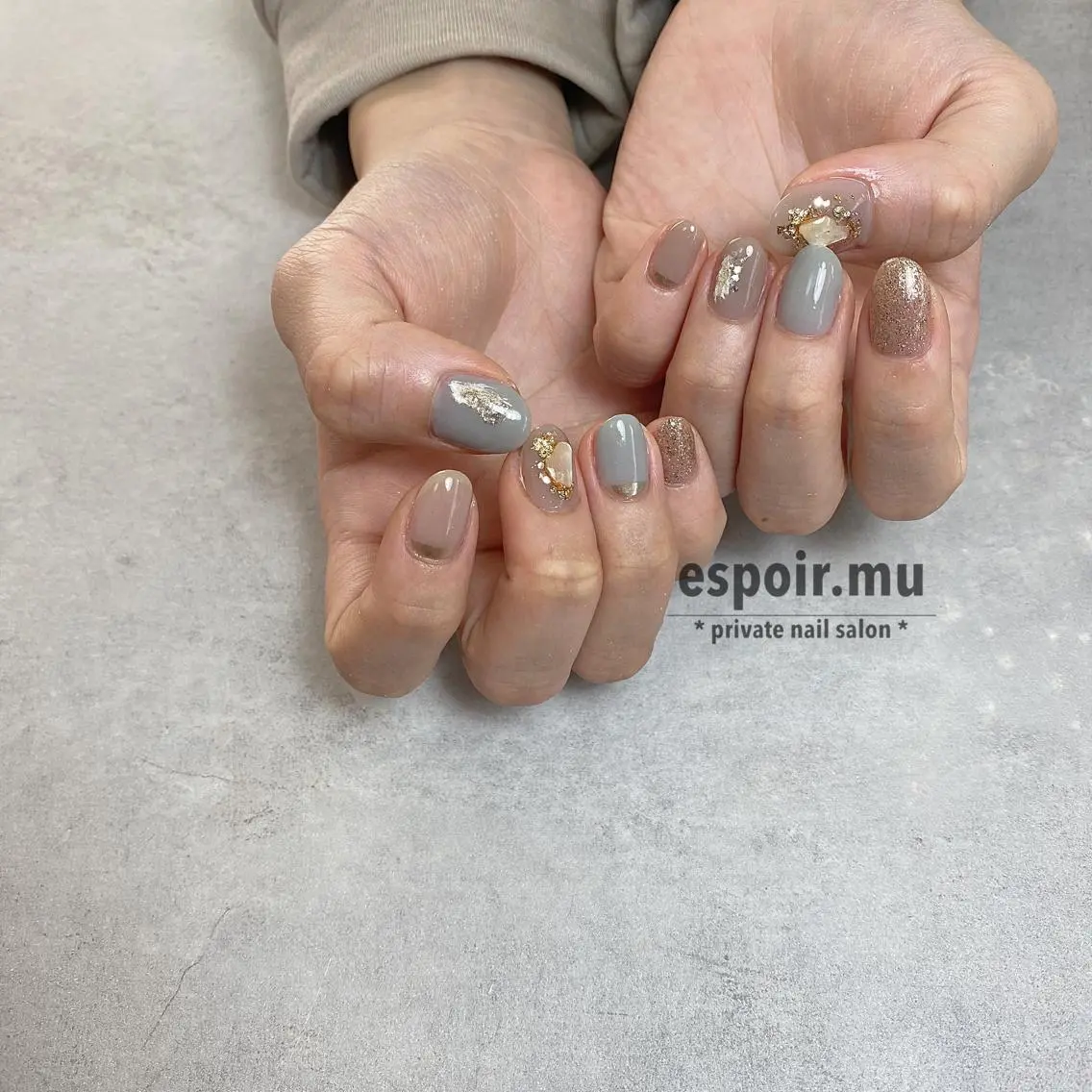 セミロング ネイル espoir. muのネイルデザイン