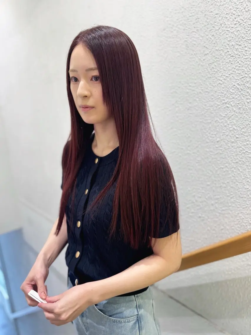 ロング カット ヘアカラー トリートメント 当日予約🆗✂︎ ウエモト タクのヘアスタイル