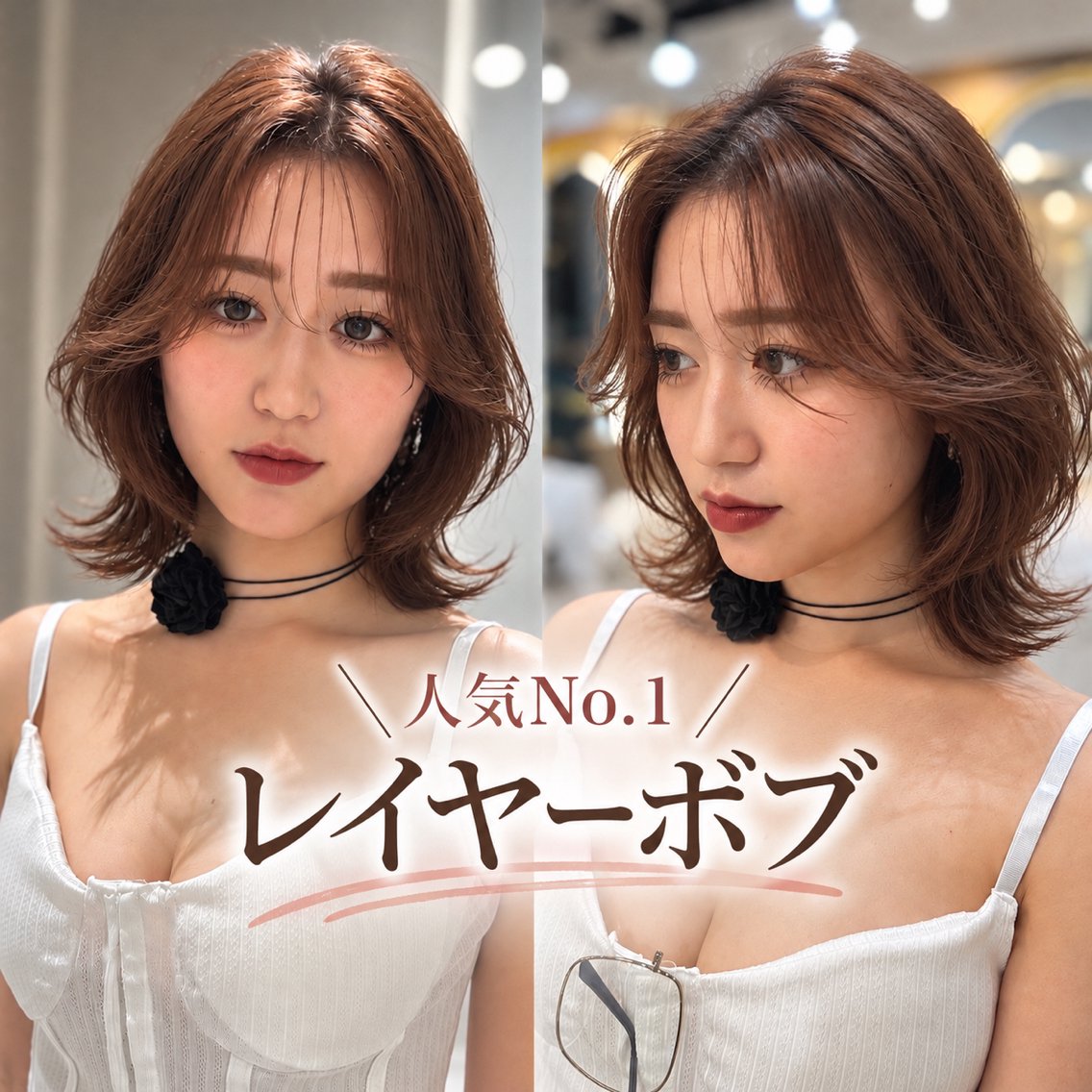 セミロング ボブ くびれヘア 顔周りカット 伸ばしかけ 韓国風ヘア カット ヘアカラー トリートメント レイヤー 翔のヘアスタイル