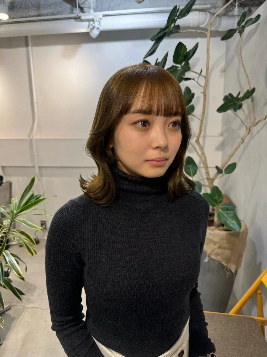 セミロング カット ヘアセット 100%可愛い顔周り 💓レイヤー/しずくのヘアスタイル