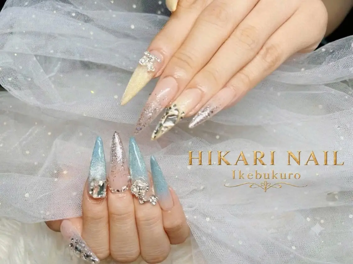 ネイル チークネイル 長さ出し フレンチネイル ガーリー ハロウィン ハンドネイル HikariNail Ikebukuroのネイルデザイン