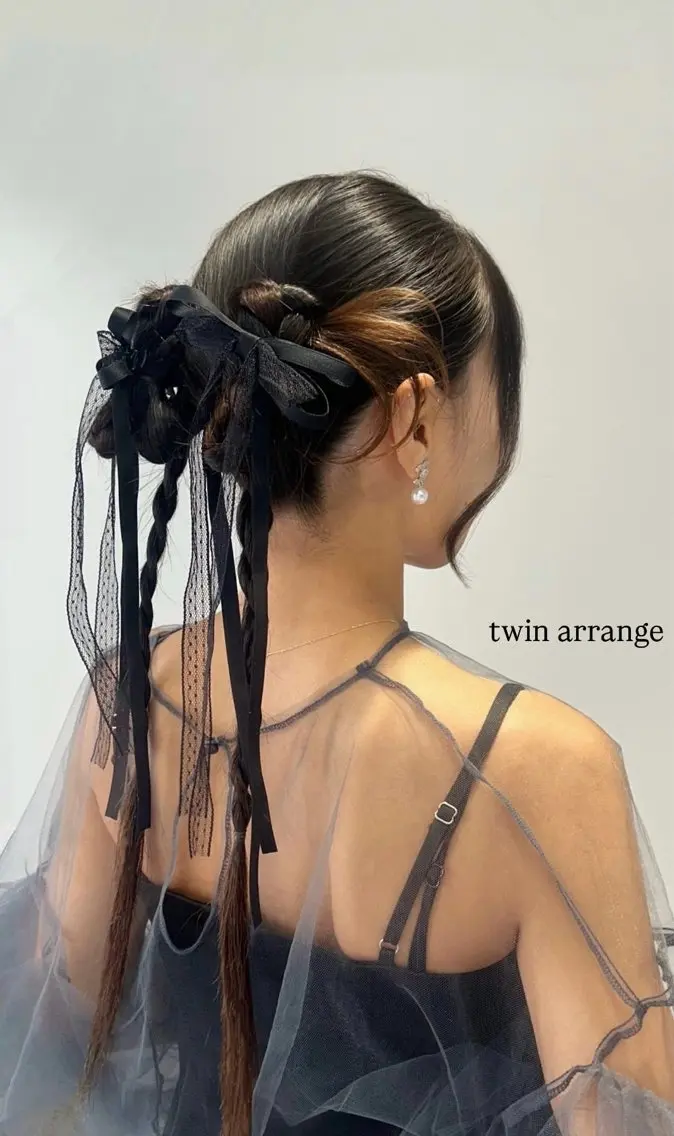 ロング ヘアアレンジ ヘアセット 立川 🫧 ブリーチ 艶髪カラー🧸✨️のヘアスタイル