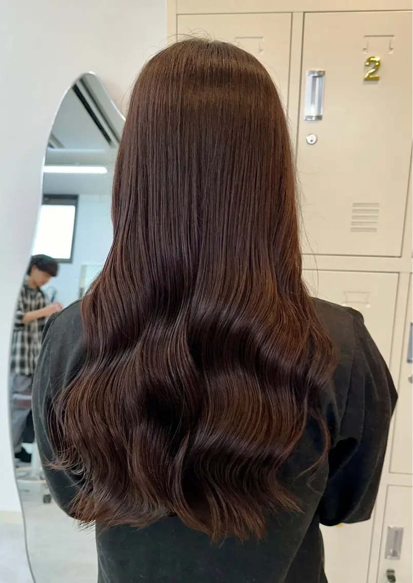 ロング カラー ブラウンカラー レッドカラー レッドブラウン 山碕 遼のヘアスタイル