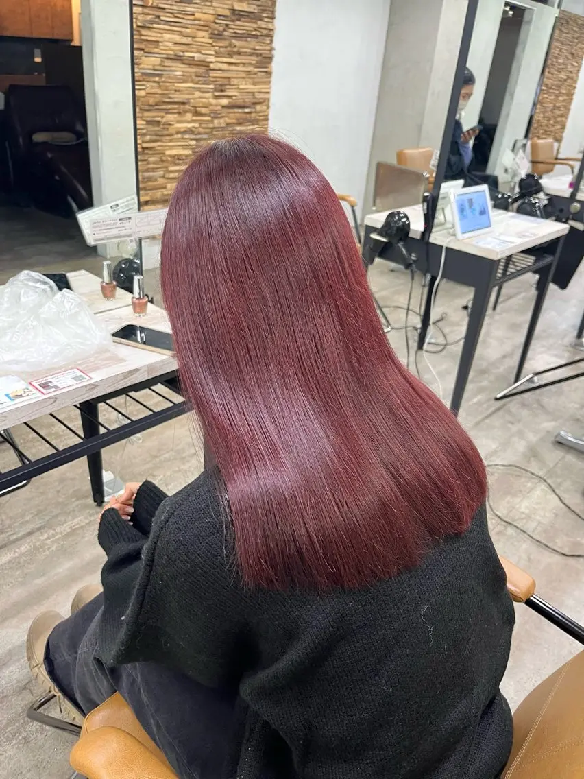 カラー2回で透明感up💜ブリーチなしダブルカラーの写真