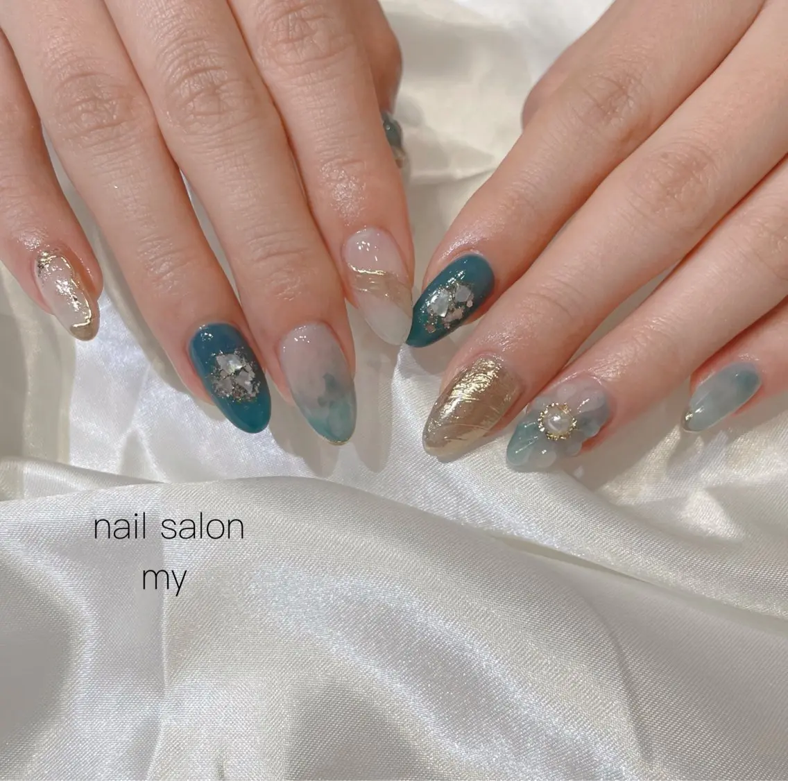 ネイル アートネイル ジェルネイル 韓国ネイル ミラーネイル ニュアンスネイル ハンドネイル NailSalon MYのネイルデザイン