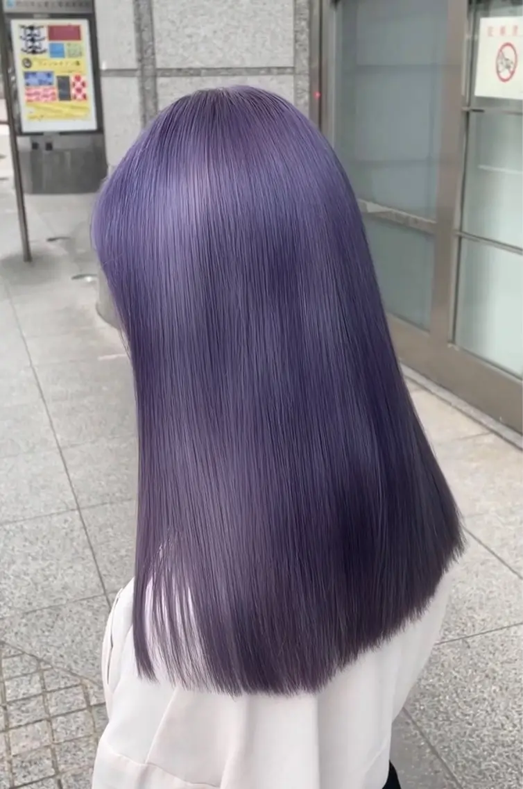 ロング カラー ブルーカラー ブルーパープル ハイトーンカラー パープルカラー シルバー 髙木 利央のヘアスタイル