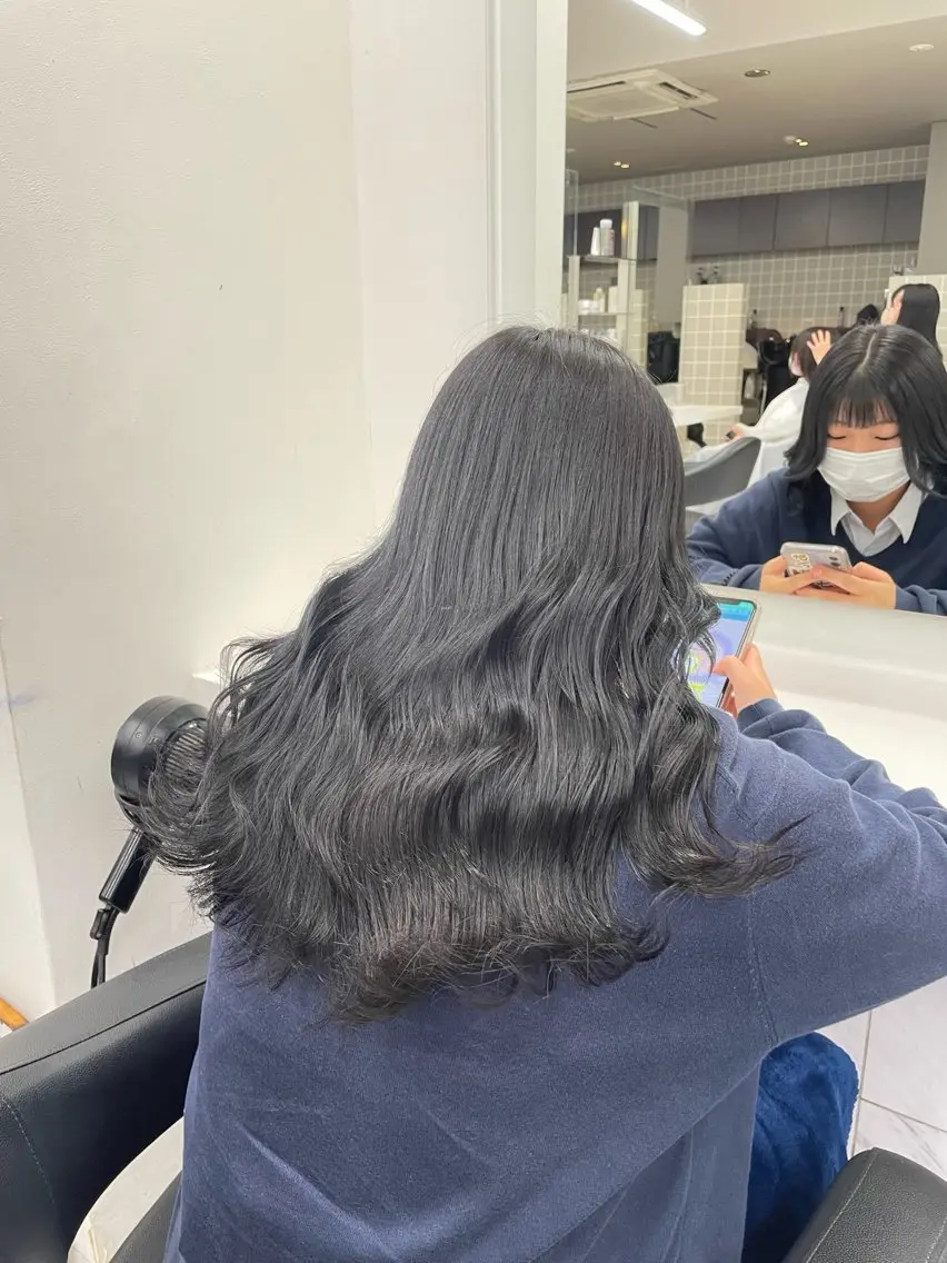 セミロング カラー パーマ ヘアアレンジ メンズ キッズ 🦋縮毛/韓国レイヤ ー/透明感カラー🦋のヘアスタイル