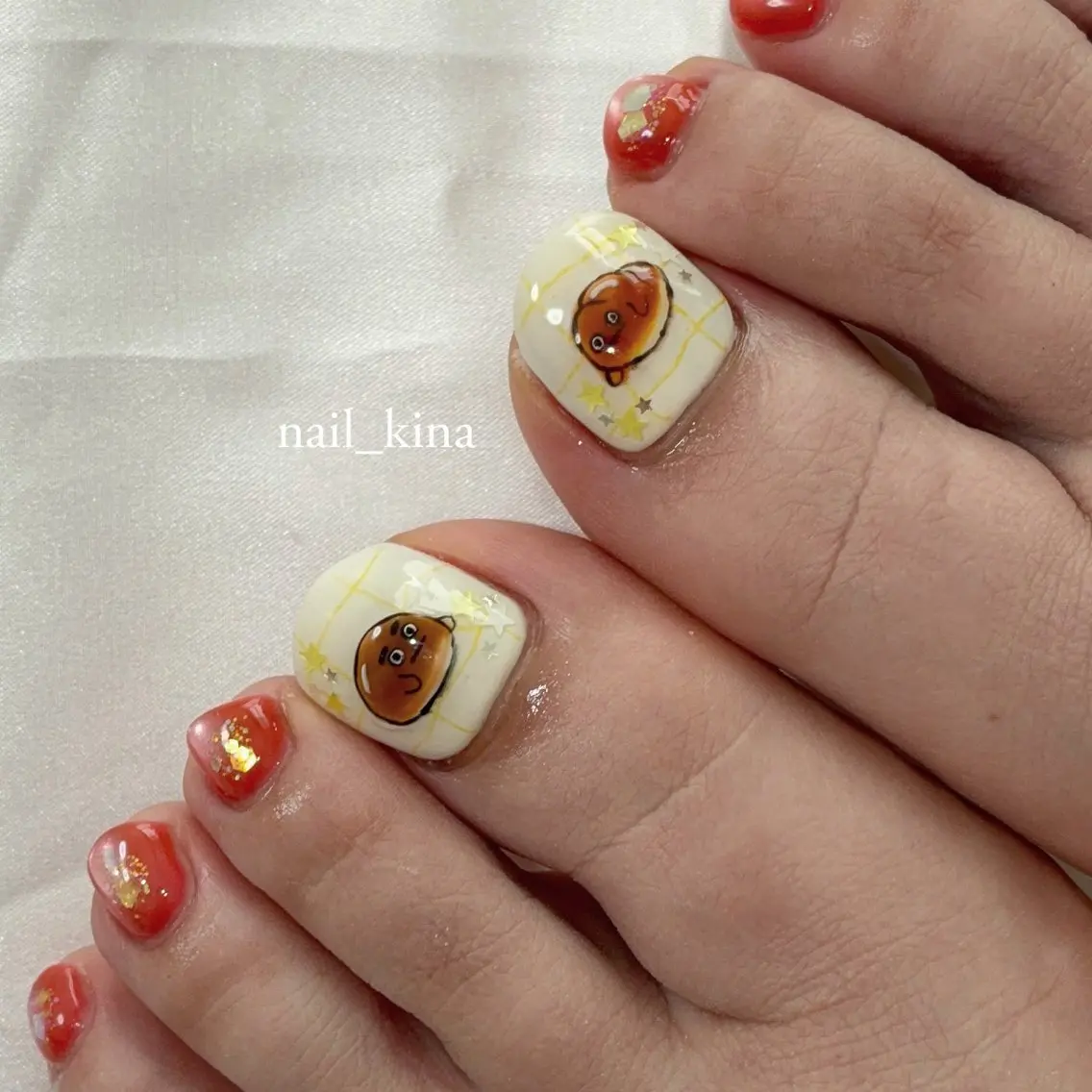 ネイル フットネイル ジェルネイル マグネットネイル パラジェル 春ネイル フットネイル nail_ kinaのネイルデザイン