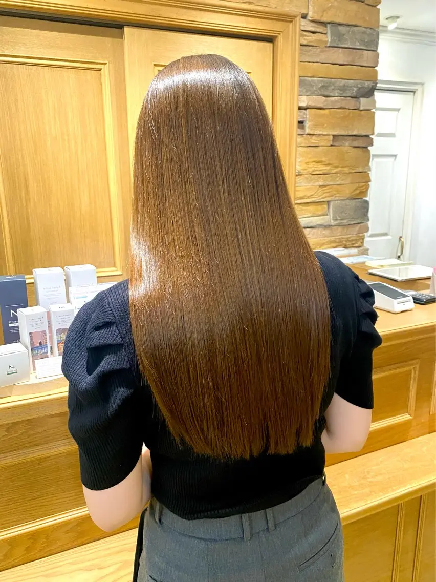 ロング ロング 縮毛矯正 千 田のヘアスタイル