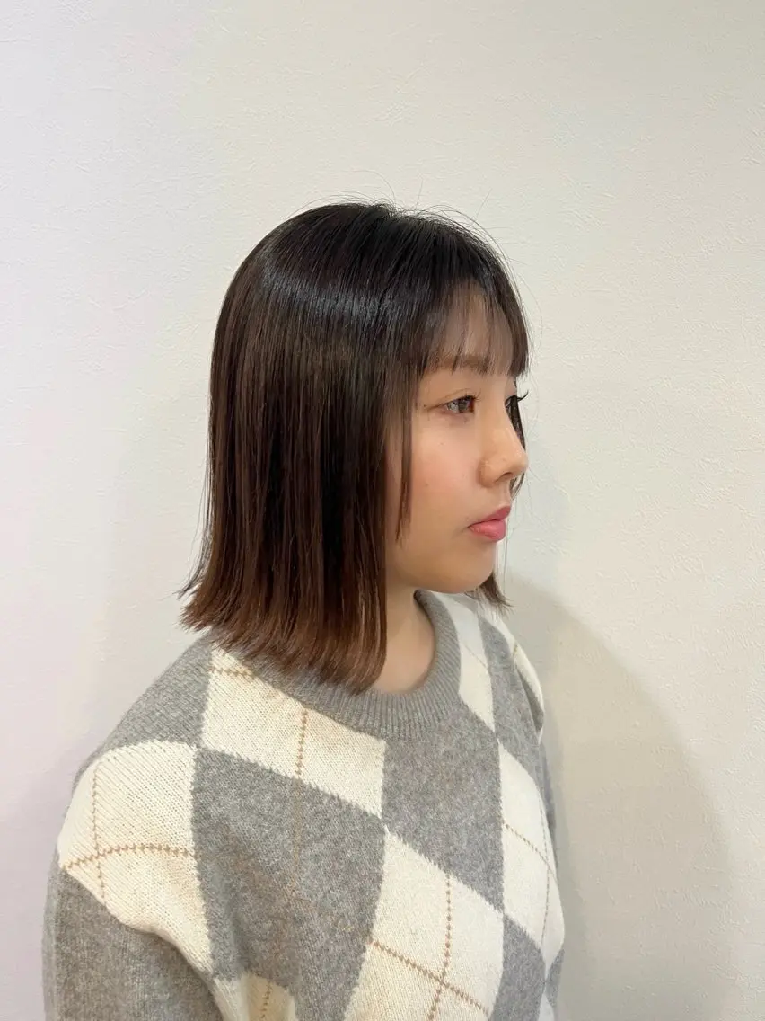 ミディアム レイヤーカット カット ヘアカラー トリートメント レイヤー🍓Sap 美桜🌸mioのヘアスタイル
