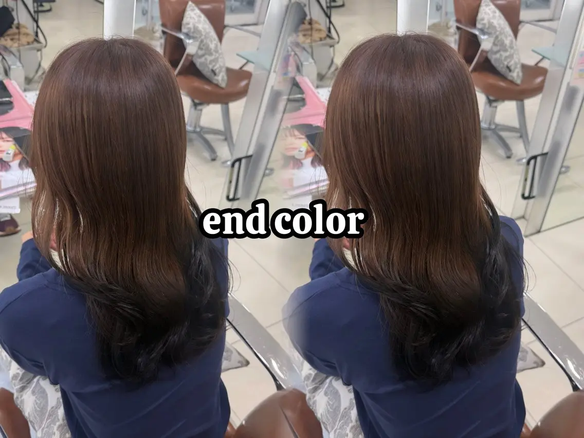 ロング カラー ヘアカラー トリートメント ベージュカラー/ ダブルカラー/ここなのヘアスタイル