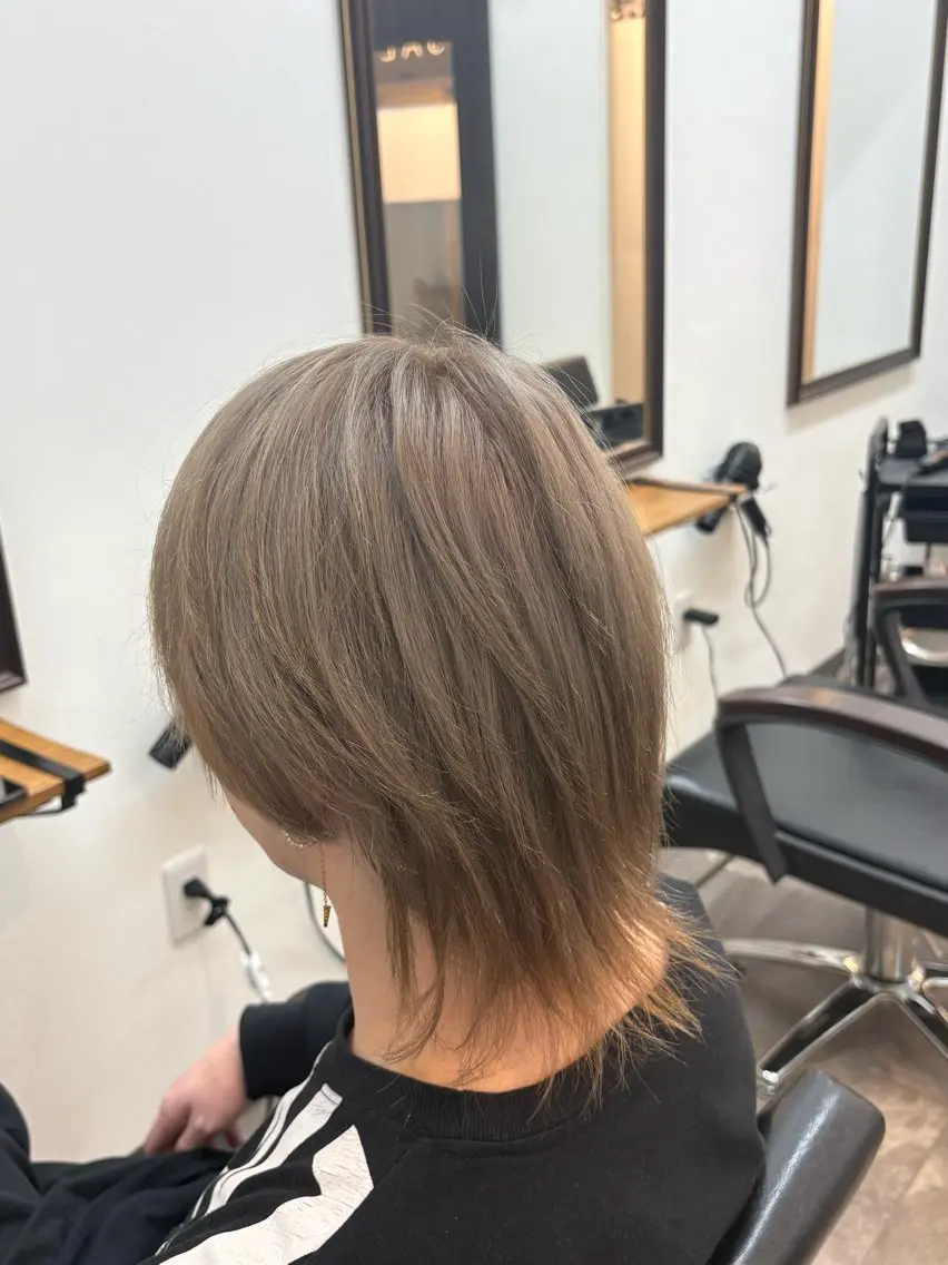 ミディアム カラー メンズ グレージュ メンズパーマ×カラー ×新宿　　裕世のヘアスタイル