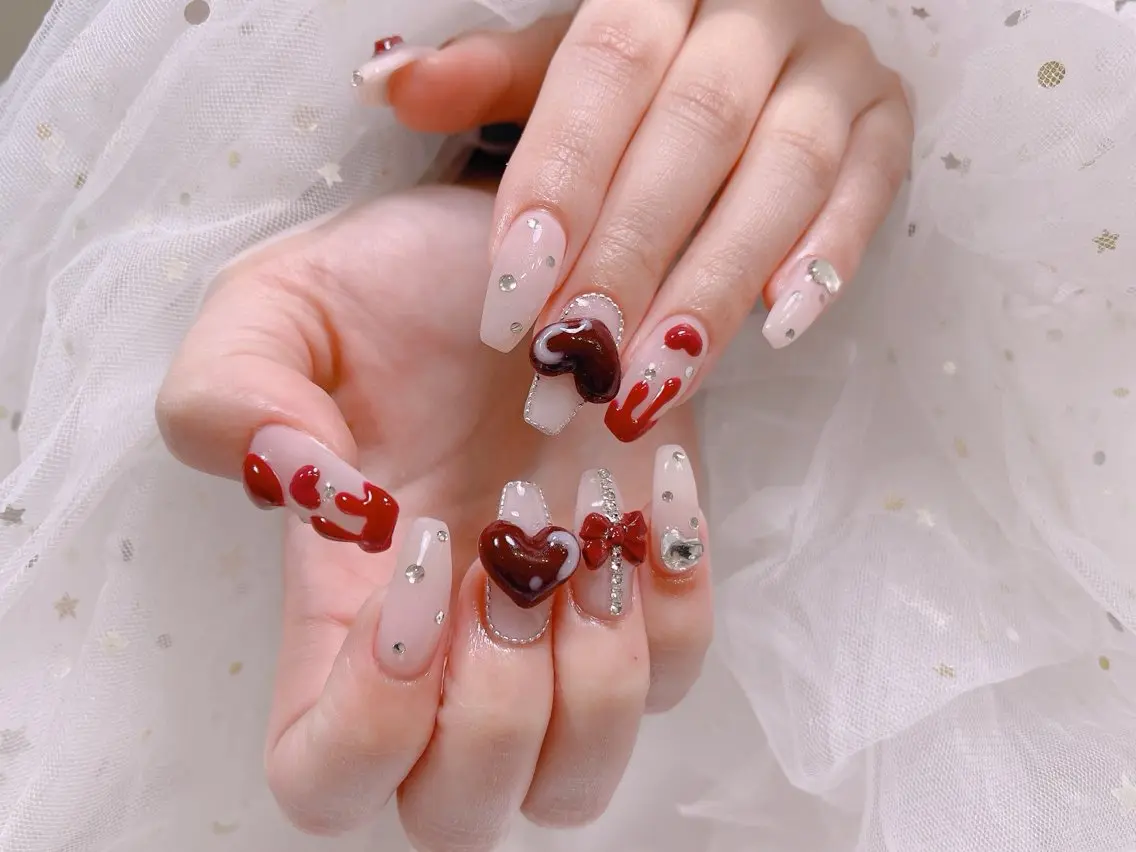 ネイル バレンタイン ハンドネイル ジョリ kasumi🌹💅のネイルデザイン