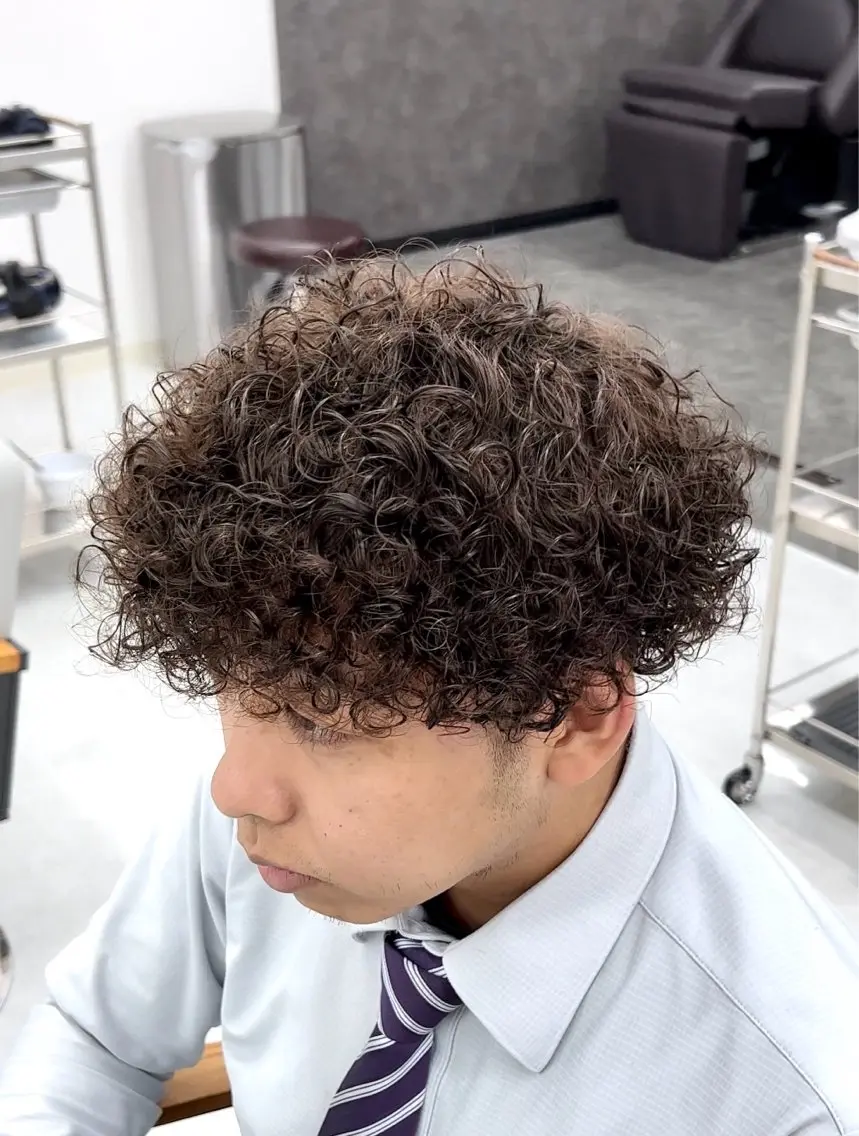 ショート カラー パーマ ヘアアレンジ メンズ メンズパーマ プードルパーマ プードルパーマ カット パーマ ヘアセット フウト/メンズカット /メンズパーマのヘアスタイル
