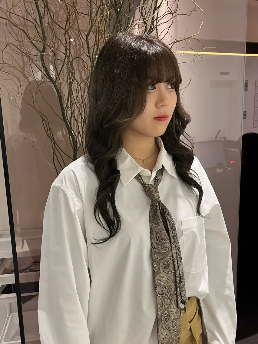 ロング カラー 中原 優美のヘアスタイル