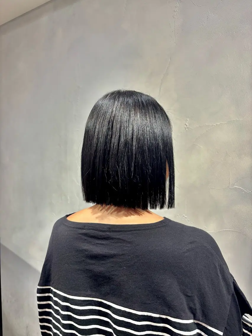 ショート ワンレンボブ ボブ トリートメント たなかあゆ✨ ワンレンボブ渋谷のヘアスタイル