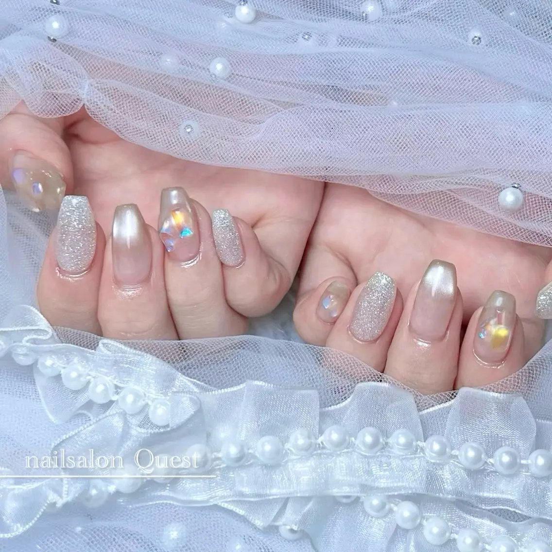 ネイル キラキラネイル ラメ(グリッター) ハンドネイル nailsalon Questのネイルデザイン