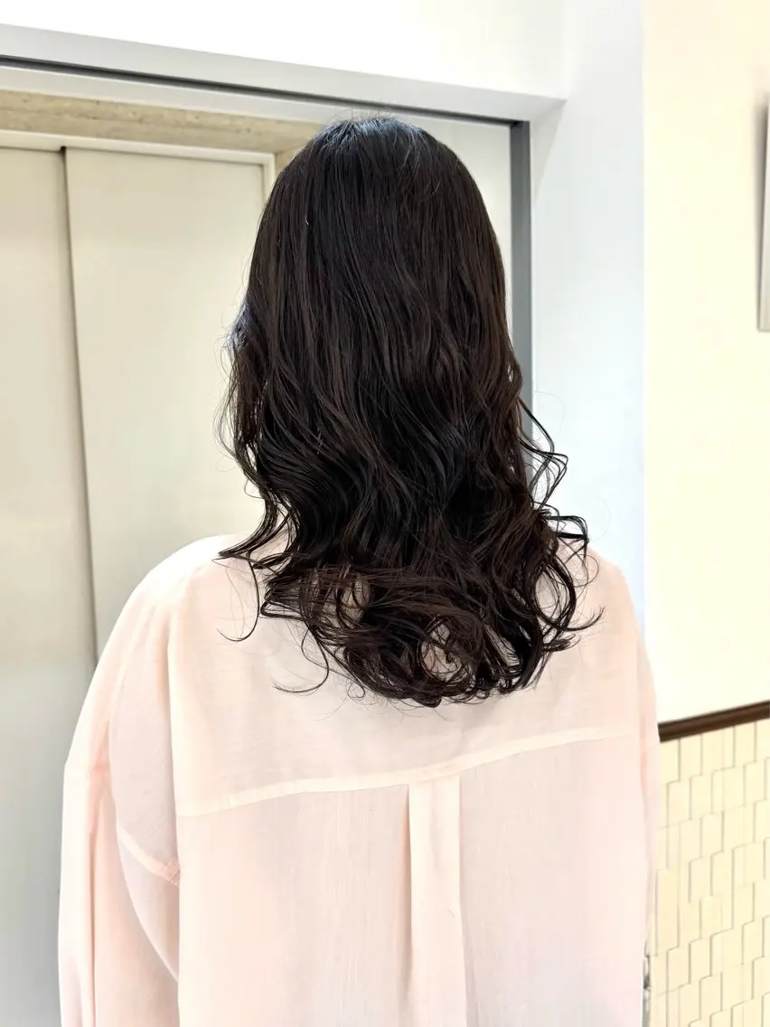 ロング パーマ デジタルパーマ カット パーマ トリートメント デジタルパーマ 🌀ボブ　萩原　龍のヘアスタイル