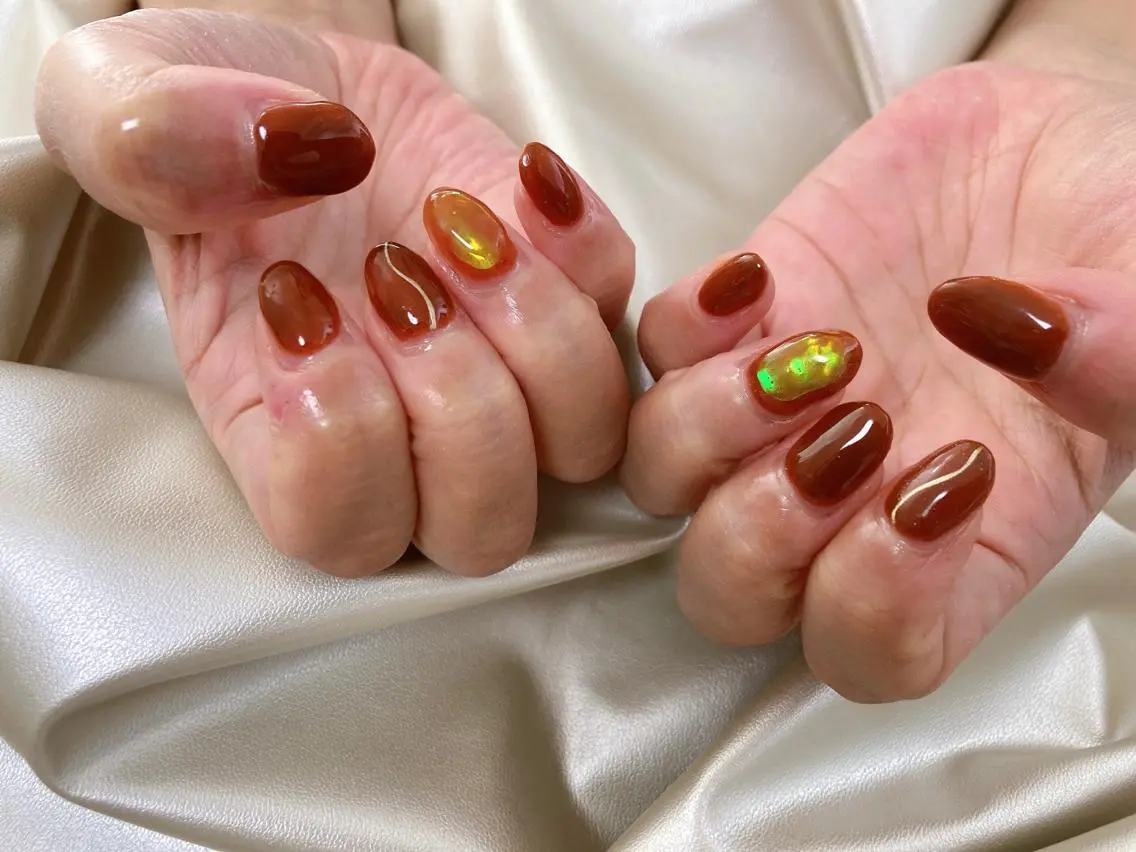ネイル 氷ネイル・うるうるネイル ハンドネイル mogunail &blowのネイルデザイン