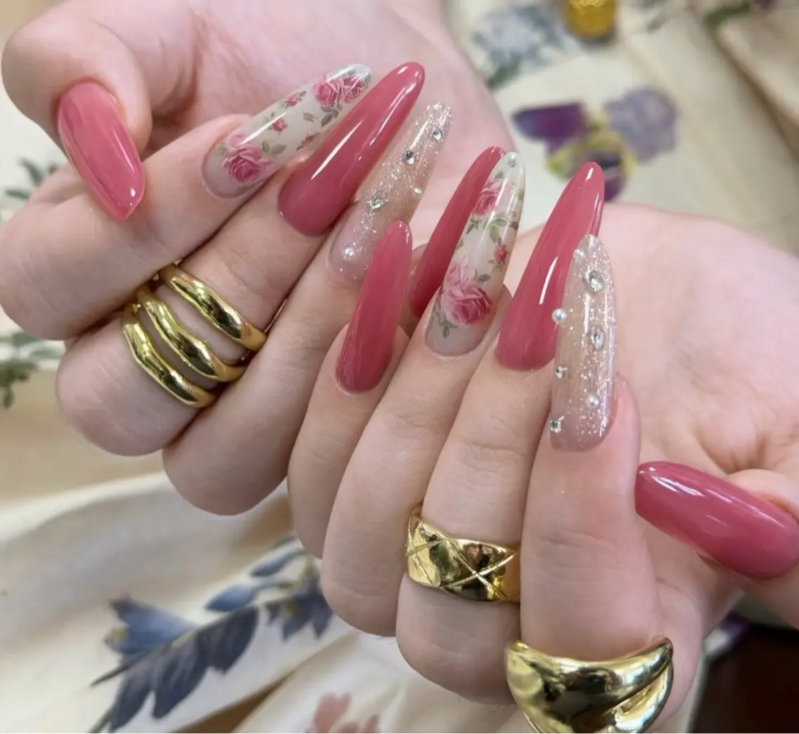ネイル オーロラネイル べっ甲ネイル チークネイル 成人式 長さ出し ハンドネイル ハンドケア For you. Nail Salonのネイルデザイン