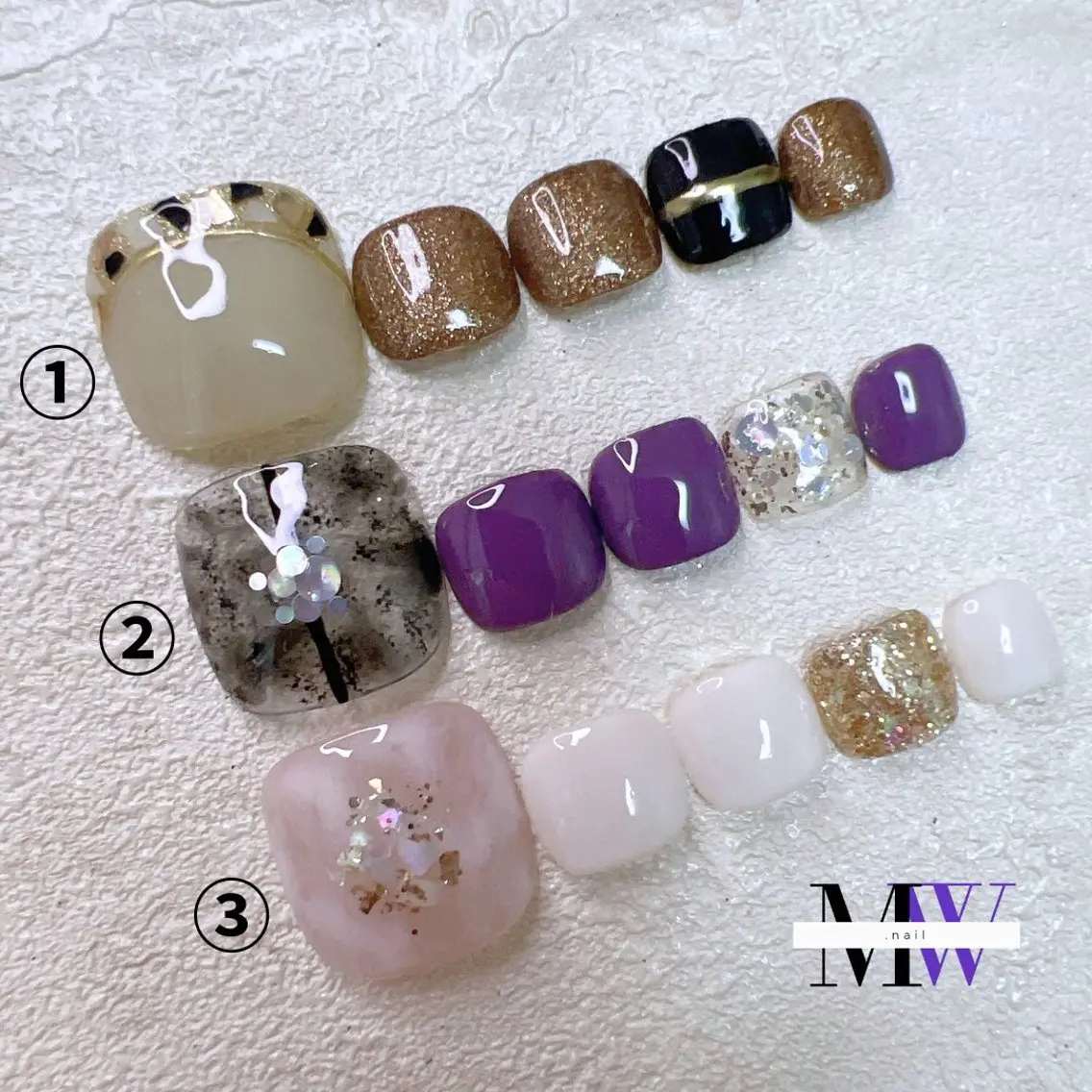 ネイル アートネイル フットネイル ジェルネイル フットネイル MW .nailのネイルデザイン