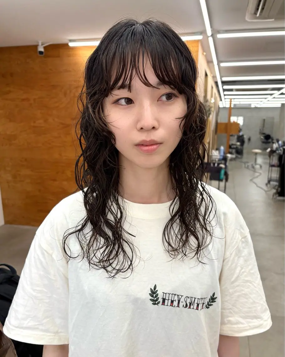セミロング パーマ セミロングパーマ カット パーマ トリートメント tuco 森田浩平のヘアスタイル