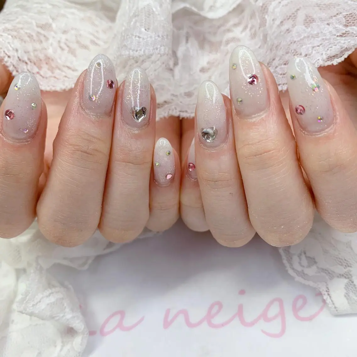 ネイル ハート La neige* yuki 🐩🌙のネイルデザイン