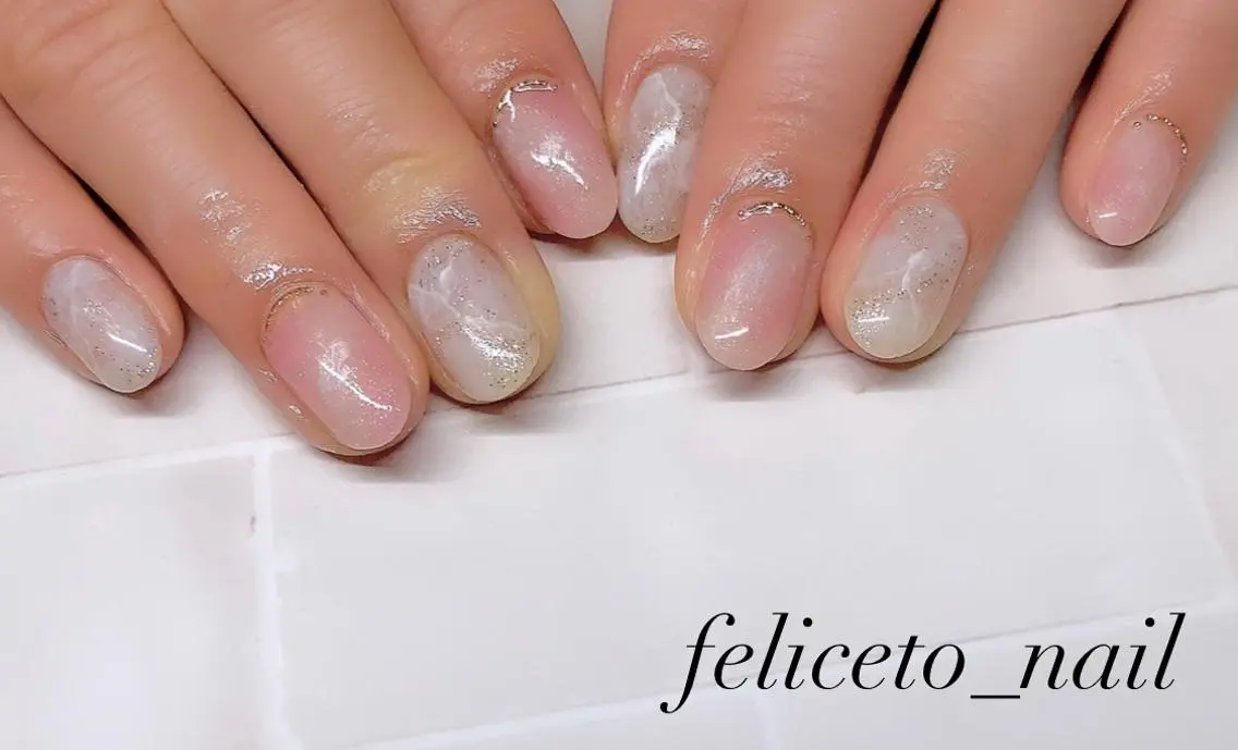 ネイル 大理石ネイル(マーブル) ピンク Honokaホノカ nailのエステ・リラクイメージ