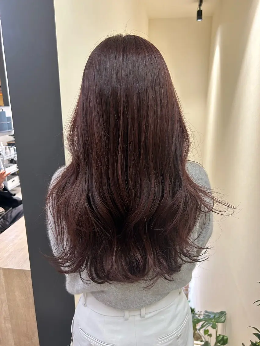 ロング カラー ブラウンカラー レッドカラー レッドブラウン hubhair レイヤー/透明感のヘアスタイル