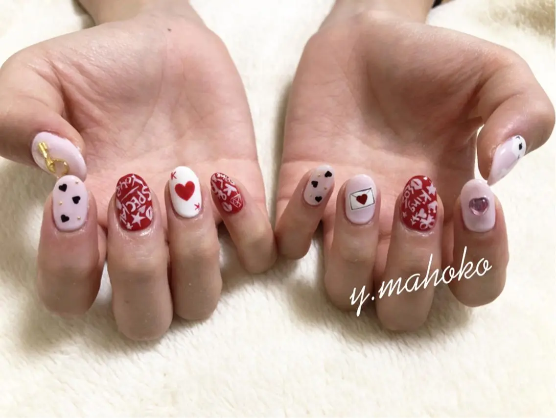 ネイル アートネイル ハンドネイル パラジェル有/ 長さだし/mahoのネイルデザイン