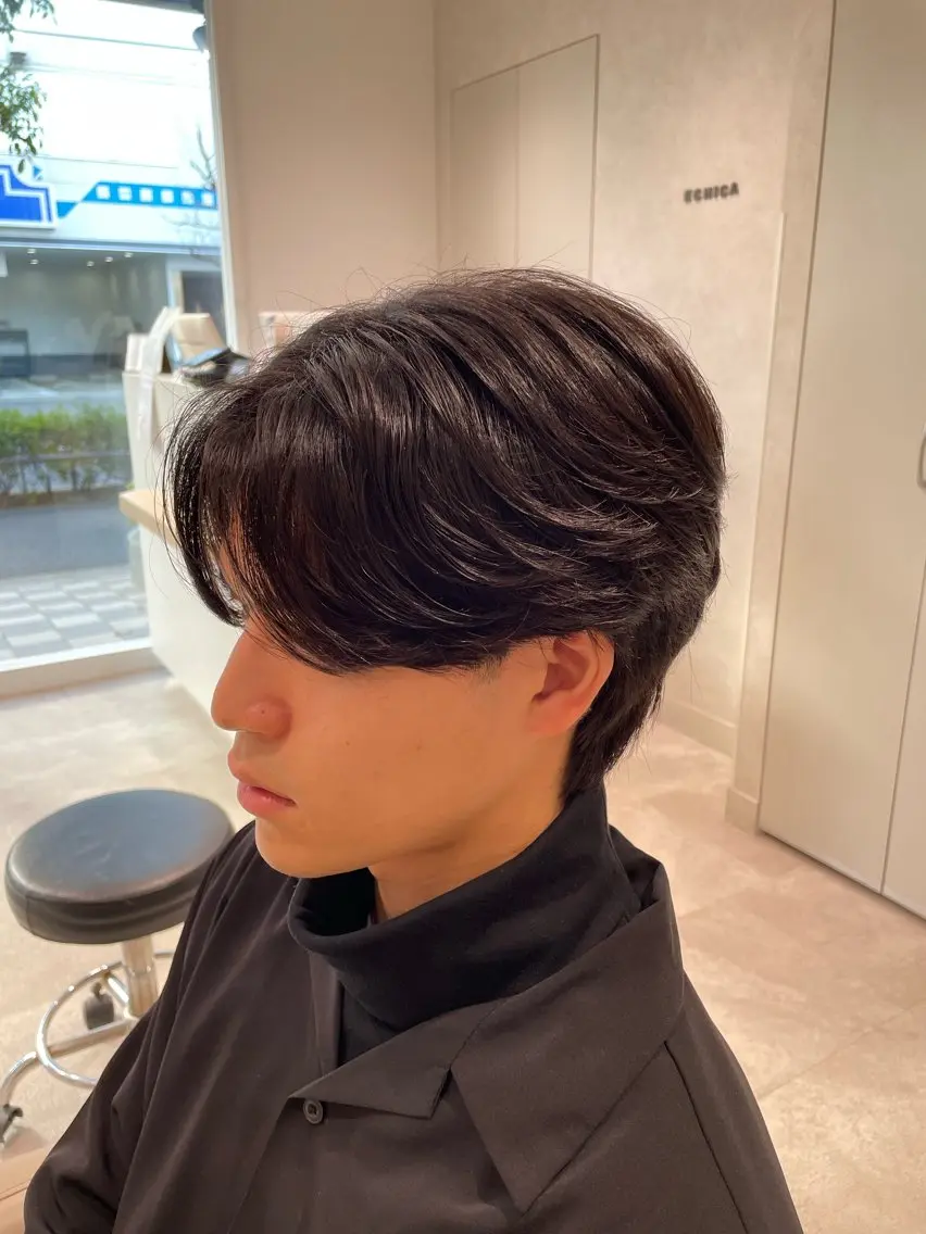 メンズ フェザーパーマ メンズパーマ カット パーマ 白髪ぼかしデザイン ハイライト/宮本純登のヘアスタイル