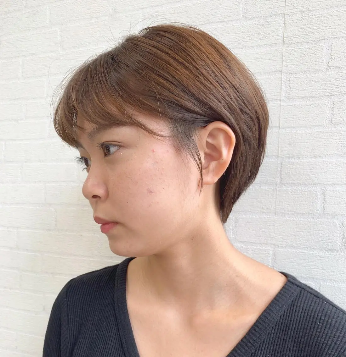 ショート カラー 切りっぱなしボブ ショートボブ ハンサムショート 丸みショート ベージュカラー カット ヘアカラー トリートメント 初めてのショート お任せください✂️のヘアスタイル
