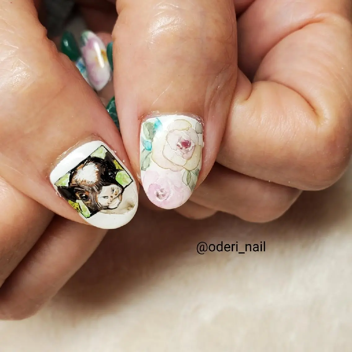 ネイル アートネイル フットネイル ジェルネイル 春ネイル おで@ oderi_nailのネイルデザイン