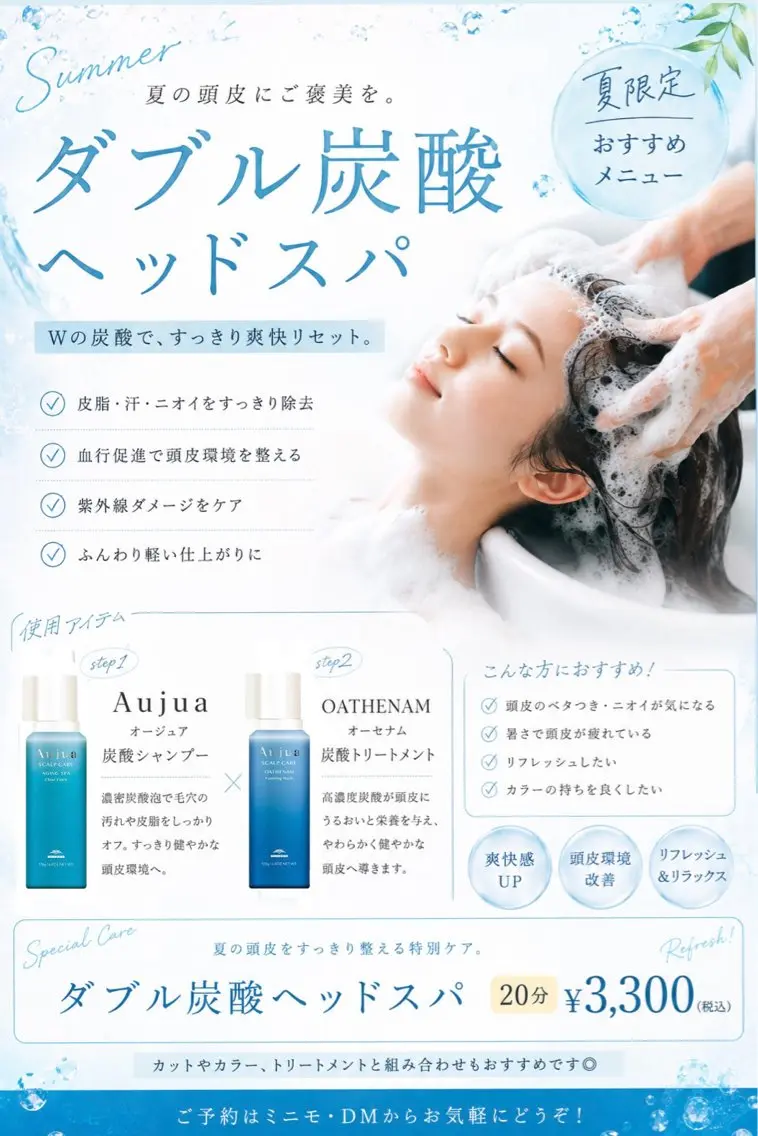 夏限定🌿ダブル炭酸ヘッドスパの写真