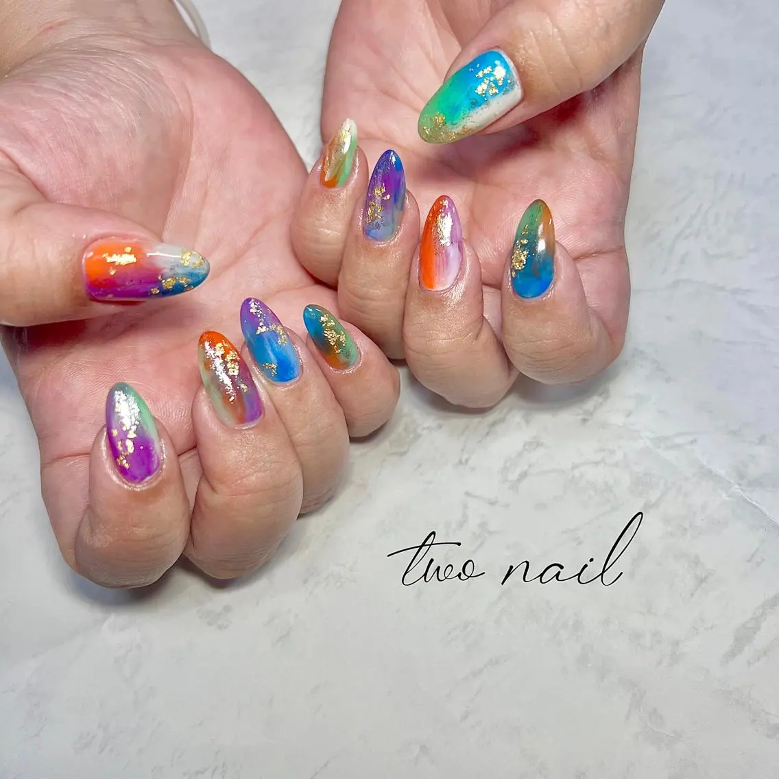 ネイル アートネイル フットネイル ハート ニュアンスネイル ホワイト two nailのネイルデザイン