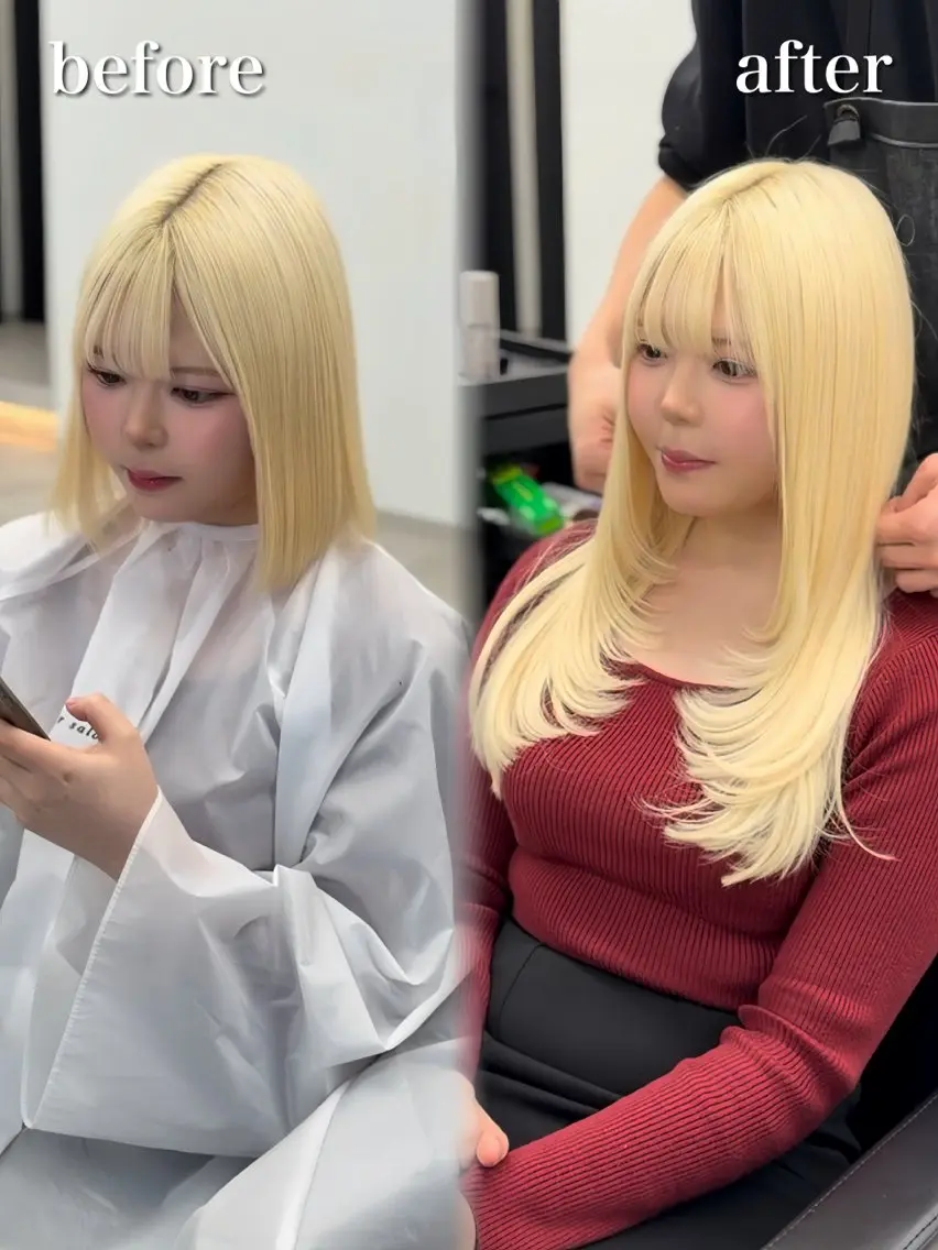 ロング カラー シールエクステ ブリーチ ダブルカラー ハイトーンカラー ブリーチなしカラー カット ヘアカラー エクステ エクステの神様 ▫️原島ユウヤ▫️のヘアスタイル
