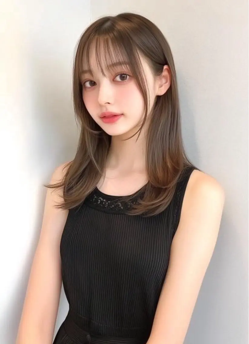 ミディアム カット ヘアカラー トリートメント 韓国風/髪質改善/ ナガヤアキラのヘアスタイル