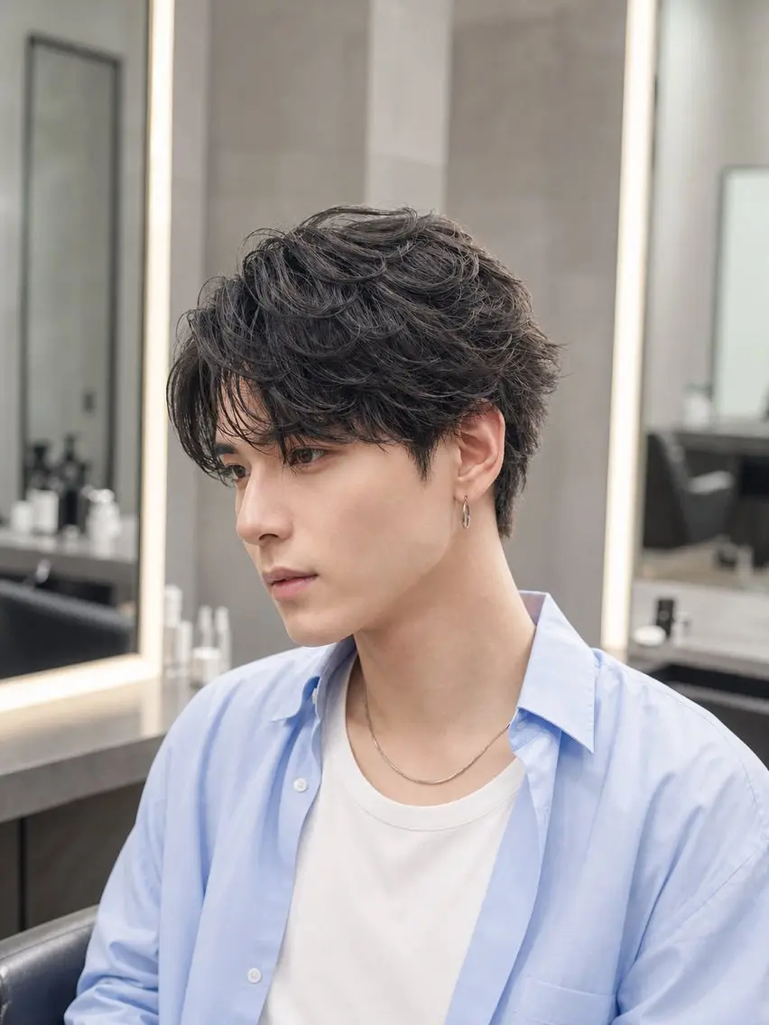 【新規メンズ限定】韓国風✨カット+フェザーパーマの写真