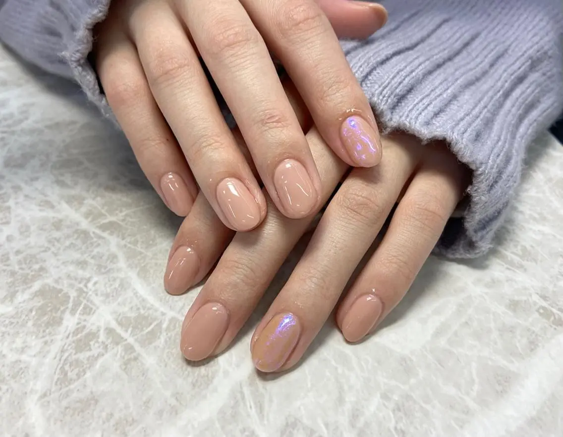 ネイル ブルー ミラーネイル 🧸熊谷 かほ🧸のネイルデザイン