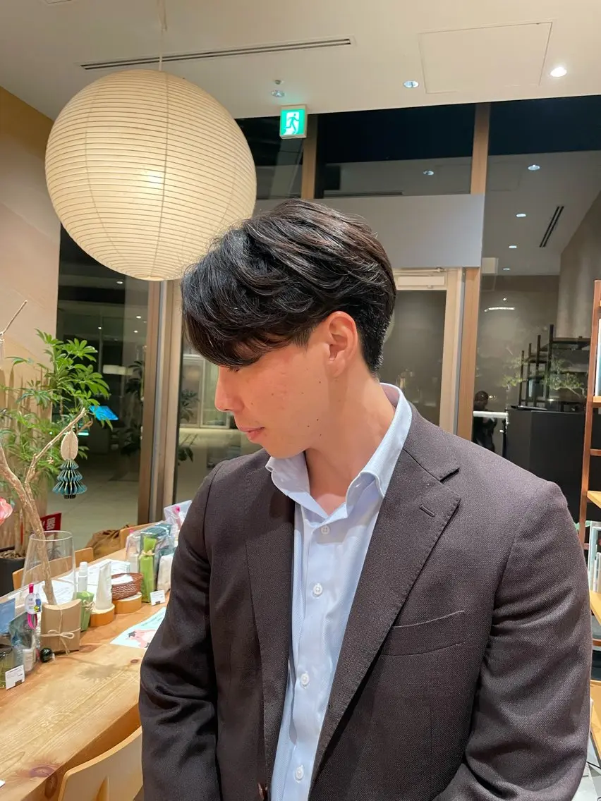 メンズ カット パーマ 箭内葉月/メンズ👔 ワンカールパーマのヘアスタイル