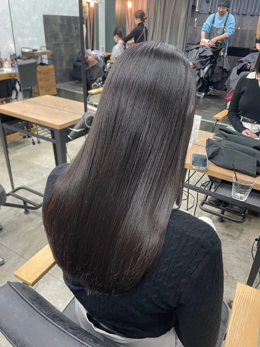 ロング 縮毛矯正 Lutia 新宿 髪質改善/アカリ🎀のヘアスタイル