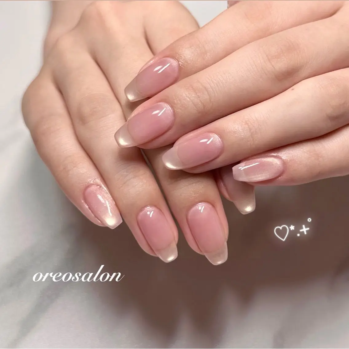 ネイル フラッシュネイル ジェルネイル ガーリー ハート キラキラネイル oreo salon miyu 池袋のネイルデザイン