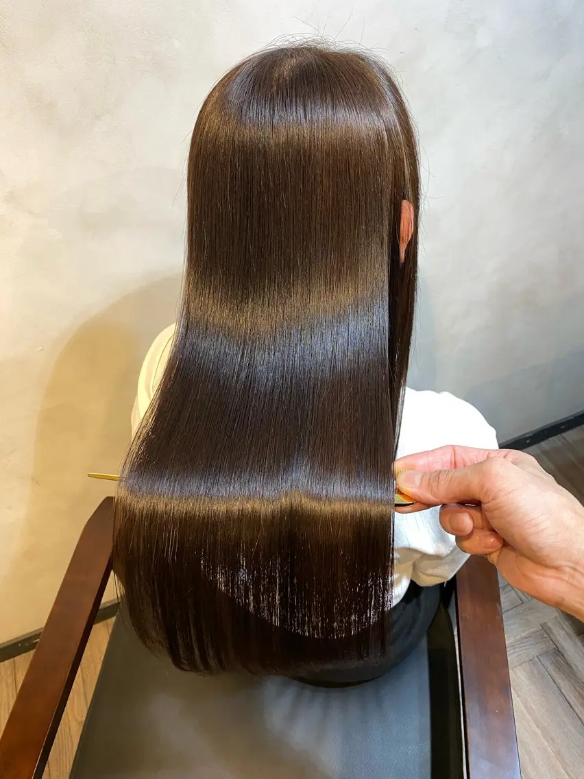 ロング 髪質改善 ロング 酸性ストレート カット 縮毛矯正 トリートメント ヘッドスパ 美髪矯正 🌈髪質改善 山下のヘアスタイル