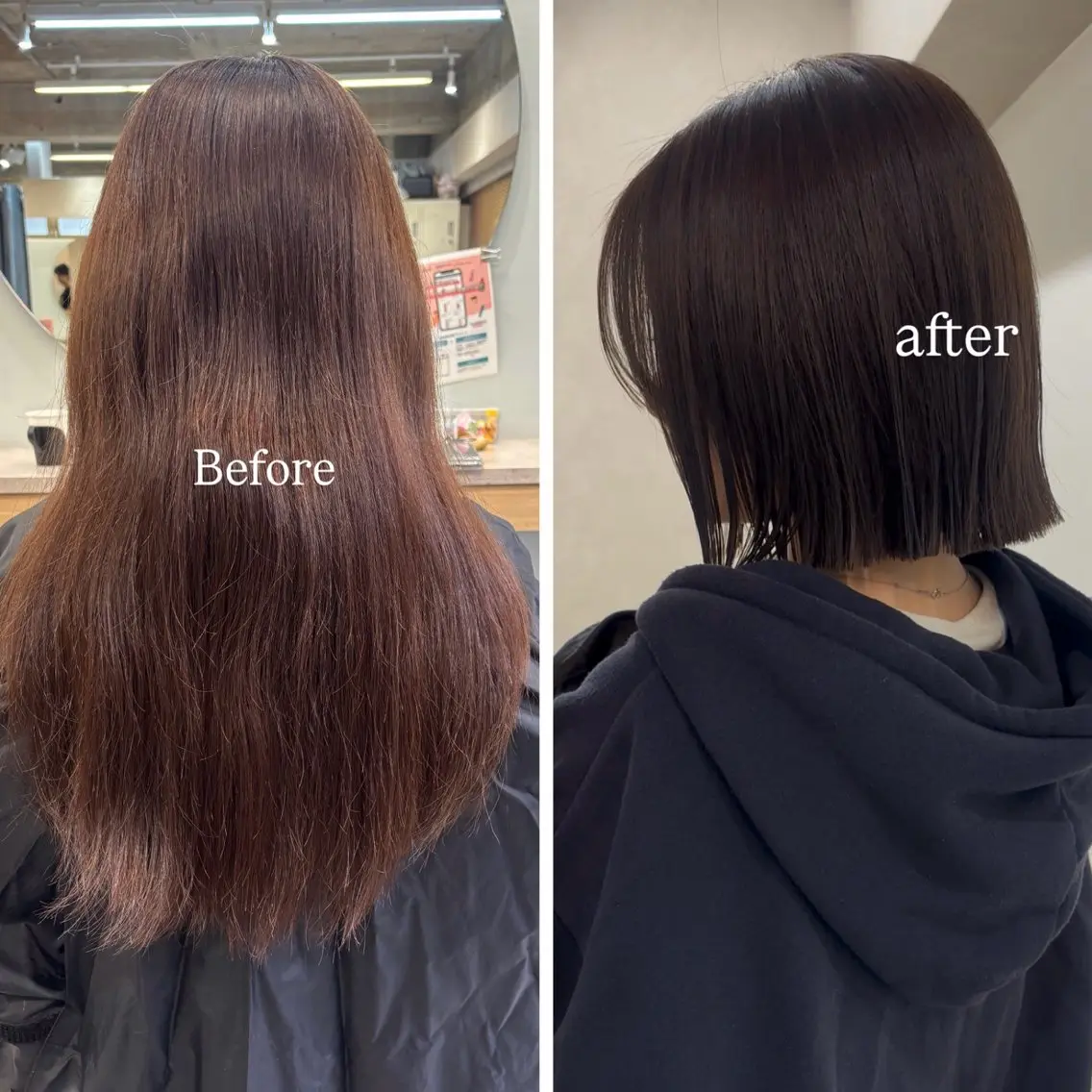 🎗️癖毛改善🎗️艶髪ストレート(縮毛矯正)＋カット＋うる艶カラー+TOKIO TR ￥22,000→18,500の写真
