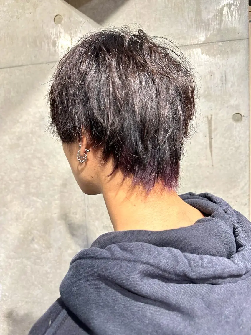 カラー メンズ メンズウルフカット ラベンダーカラー ウルフカット DAIKIベージュ 🍂レイヤーカットのヘアスタイル
